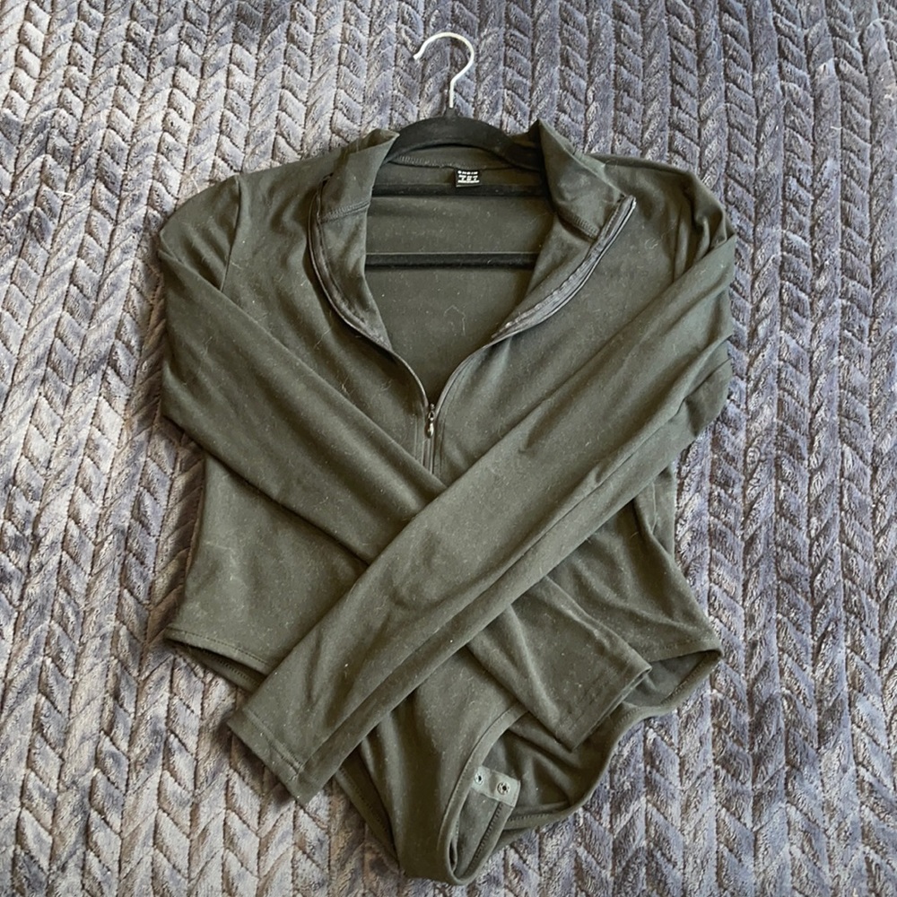 Black Zip up bodysuit